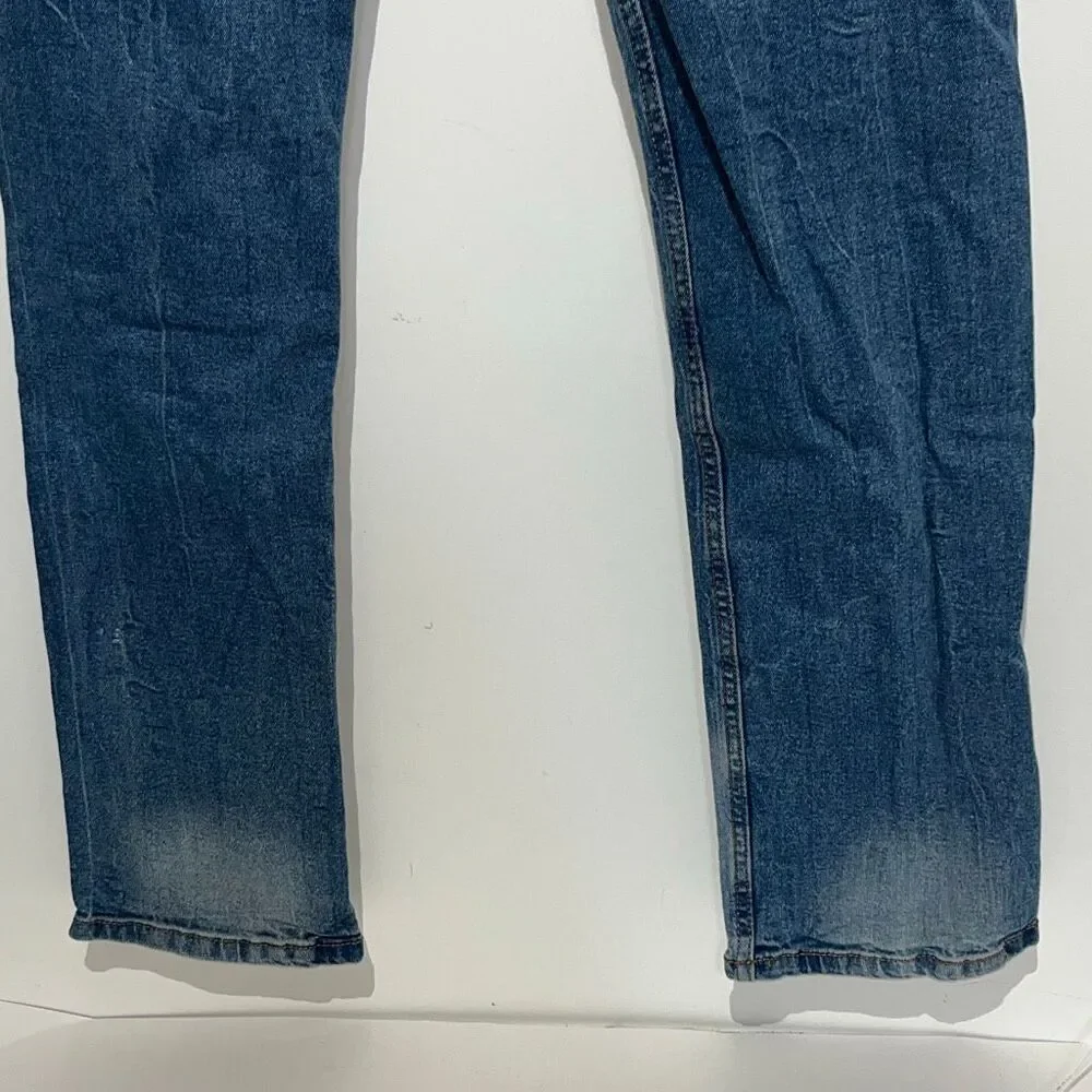 Six Lincoln Mens Blue Denim Stretch Slim Fit Skinny Jeans Medium Wash Size 30/32